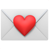 Envelope with a red heart sticker
