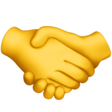 Two yellow hands shaking