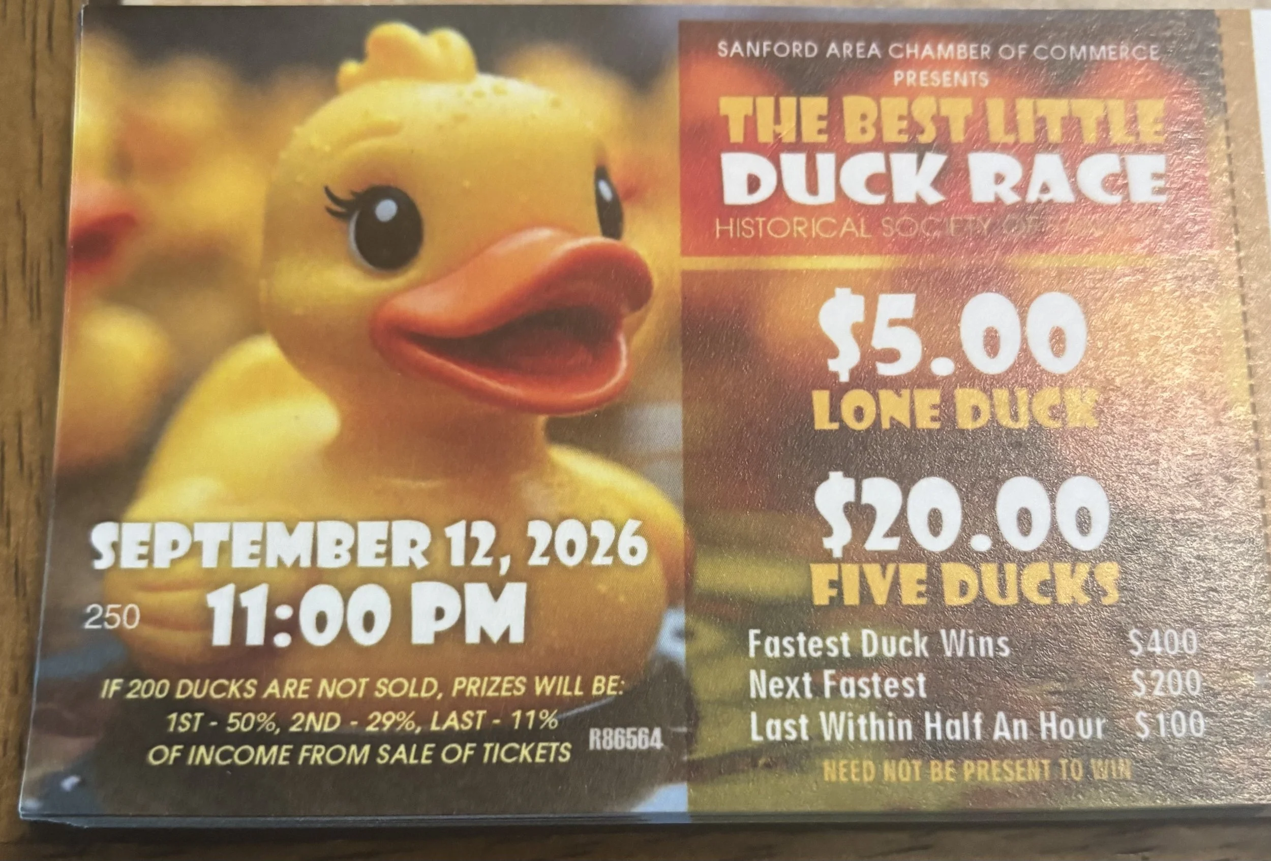 Duck Race Ticket Sales