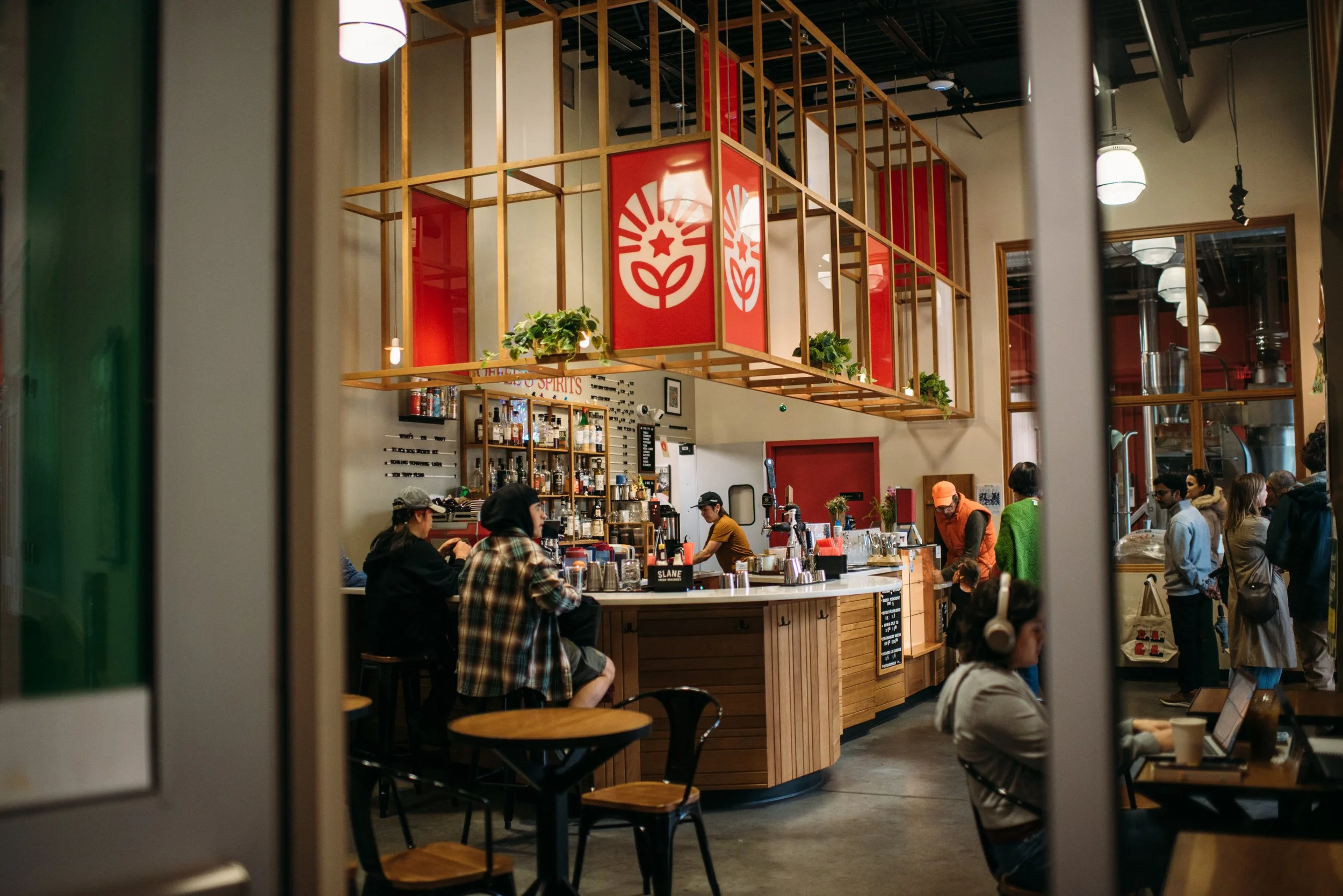  New Harvest Coffee Roasters  
10 Sims Ave 
Coffee, snacks, and bar 
Hours and contact via website