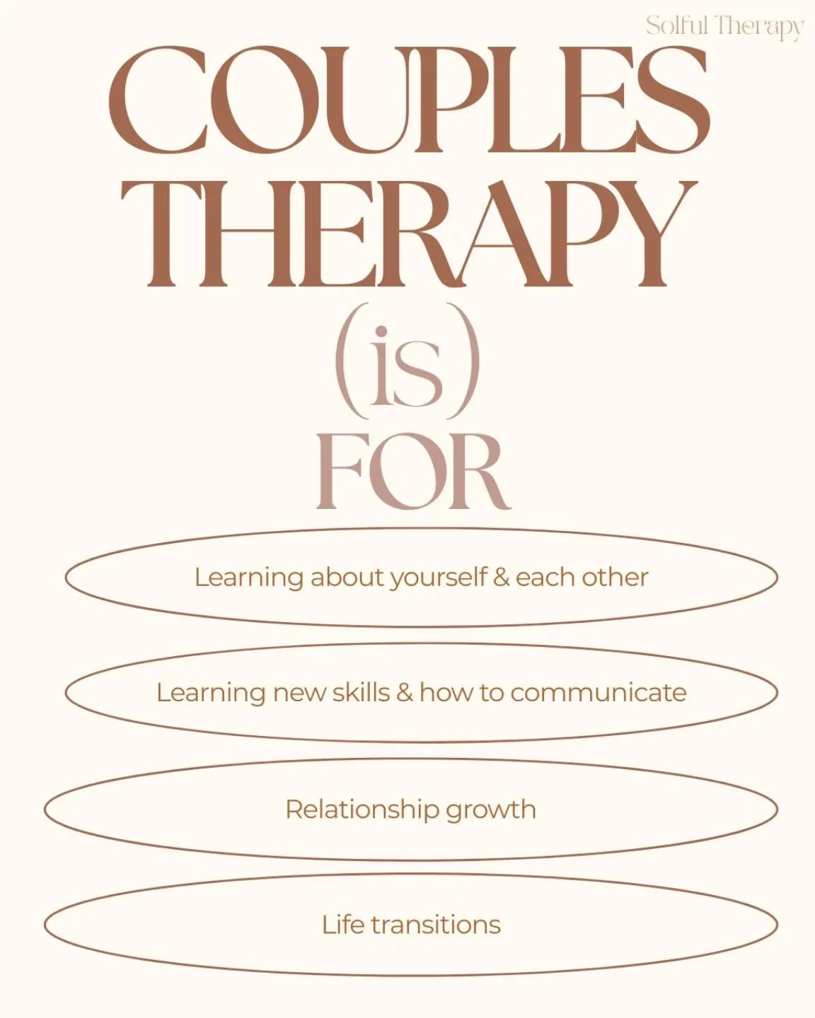 Couples therapy isn't just for the really hard times, in fact it can be a beautiful space to learn more about your partner and practice healthy communication and connection, which may be a bit easier when the relationship is feeling good. 
Whether yo
