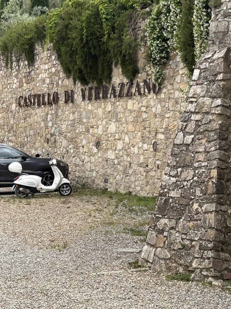 Stone walls of Castello di Verrazzano in Chianti wine country
