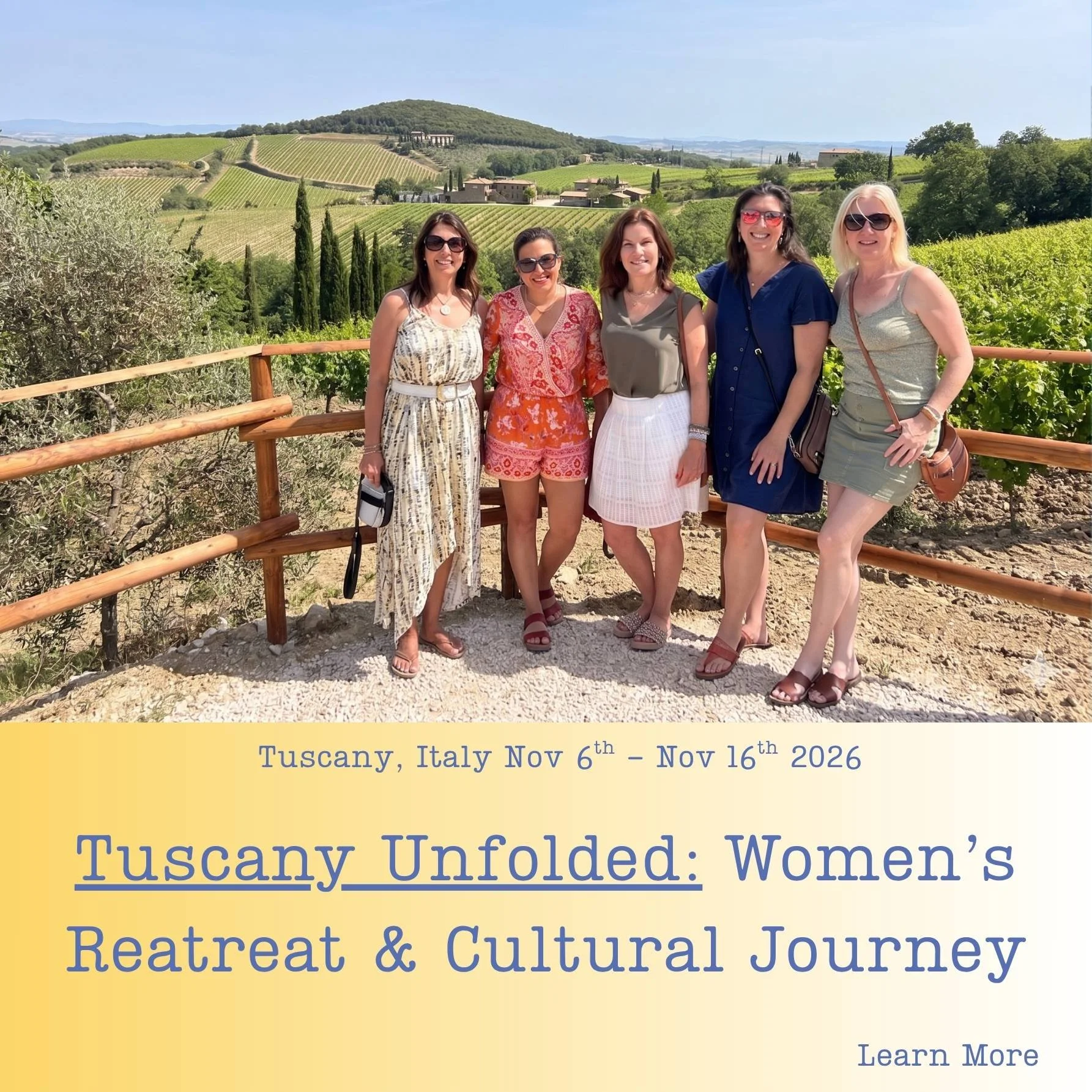 women travel tuscany vineyards