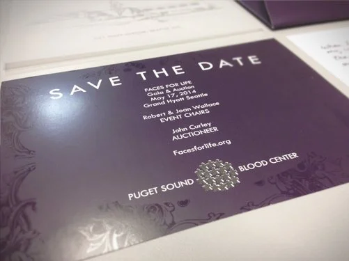 Collateral for PSBC (Now BloodworksNW) fundraiser event Faces for Life