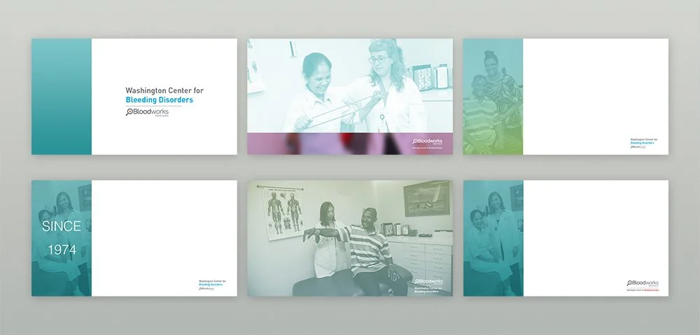 Slide deck template design for BloodworksNW
