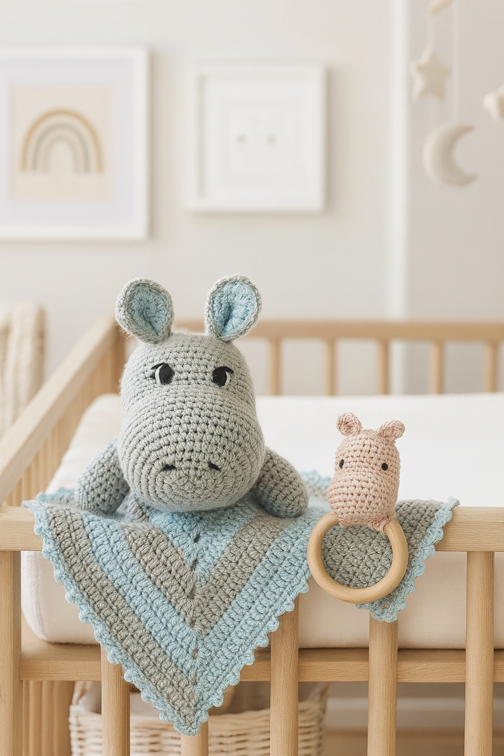 HIPPO RATTLE LOVEY GIFT SET