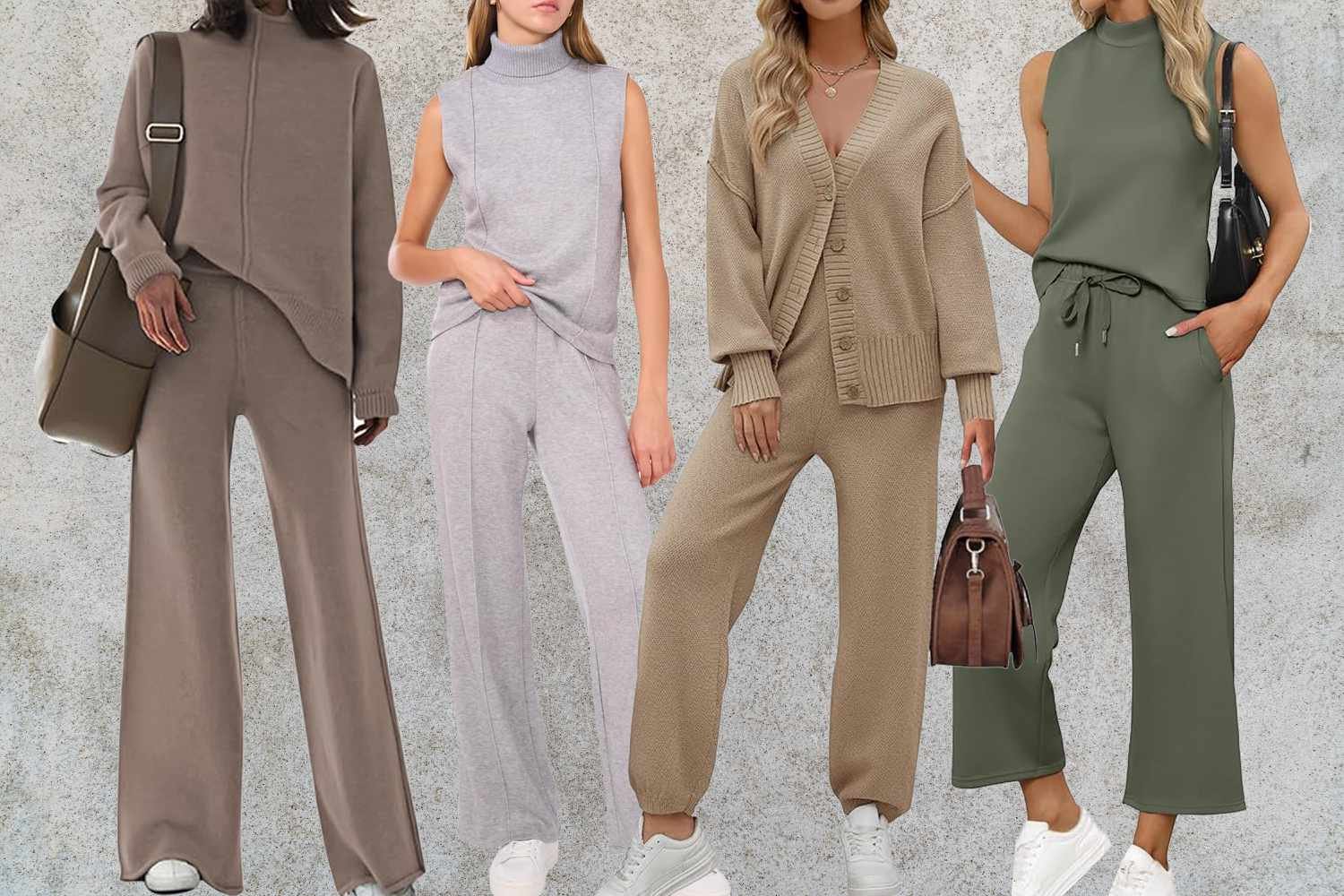 Bride and bridesmaids in matching bridal loungewear sets