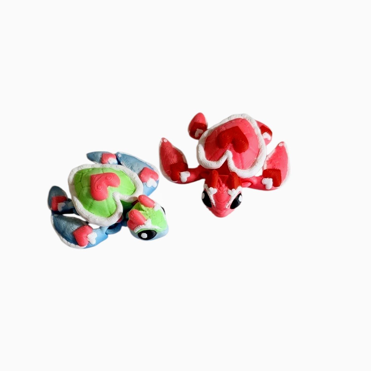 Mini Heart Turtle – Colorful Articulated Fidget Toy