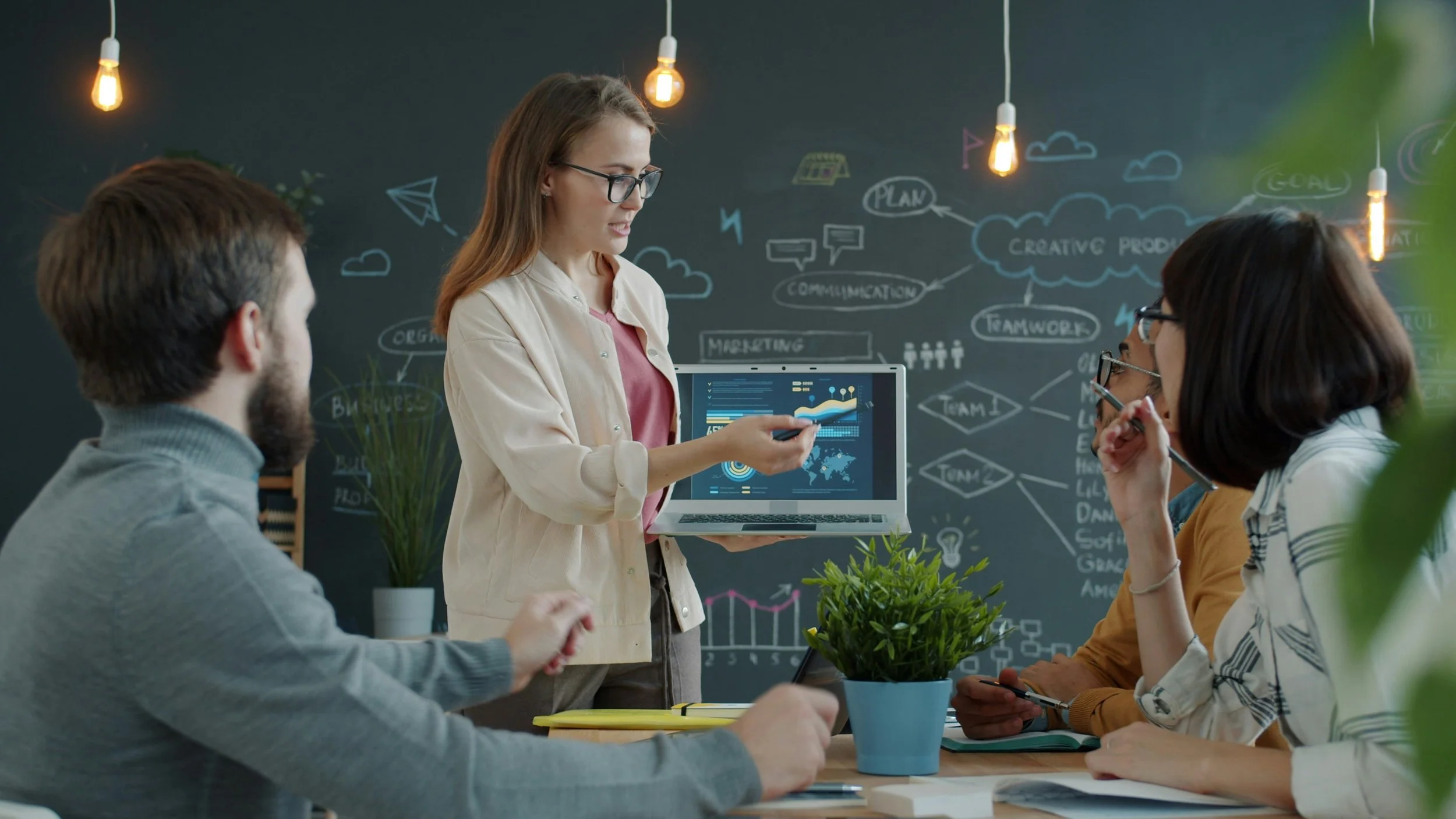 People working session