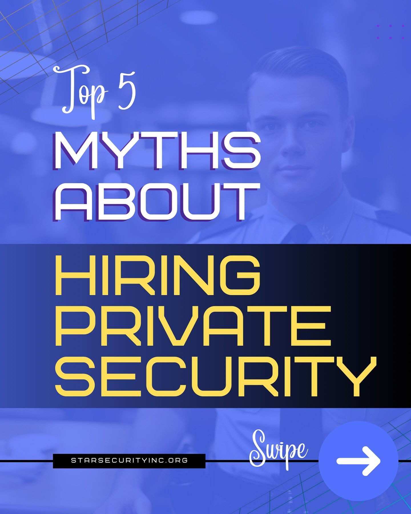 Top 5 Myths About Hiring Private Security

For more information and blogs, please visit our website/link in bio ⭐️

#starsecurityinc #securityguard #educational