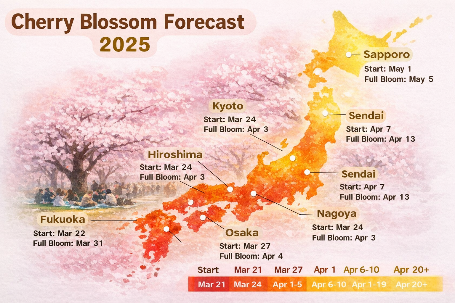 Cherry blossom forecast 2025
