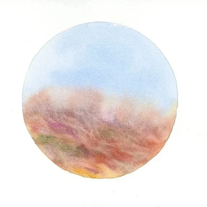 Death Valley, III - Watercolor on paper, 2026 - 8x8" - $600
