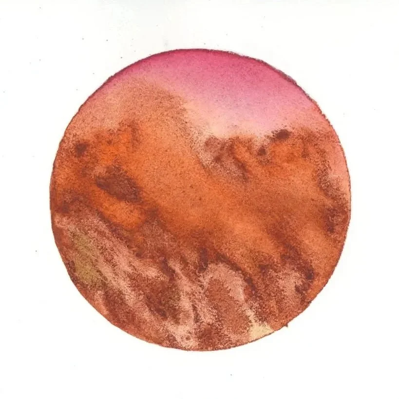 Death Valley, V - Watercolor on paper, 2026 - 8x8" - $600