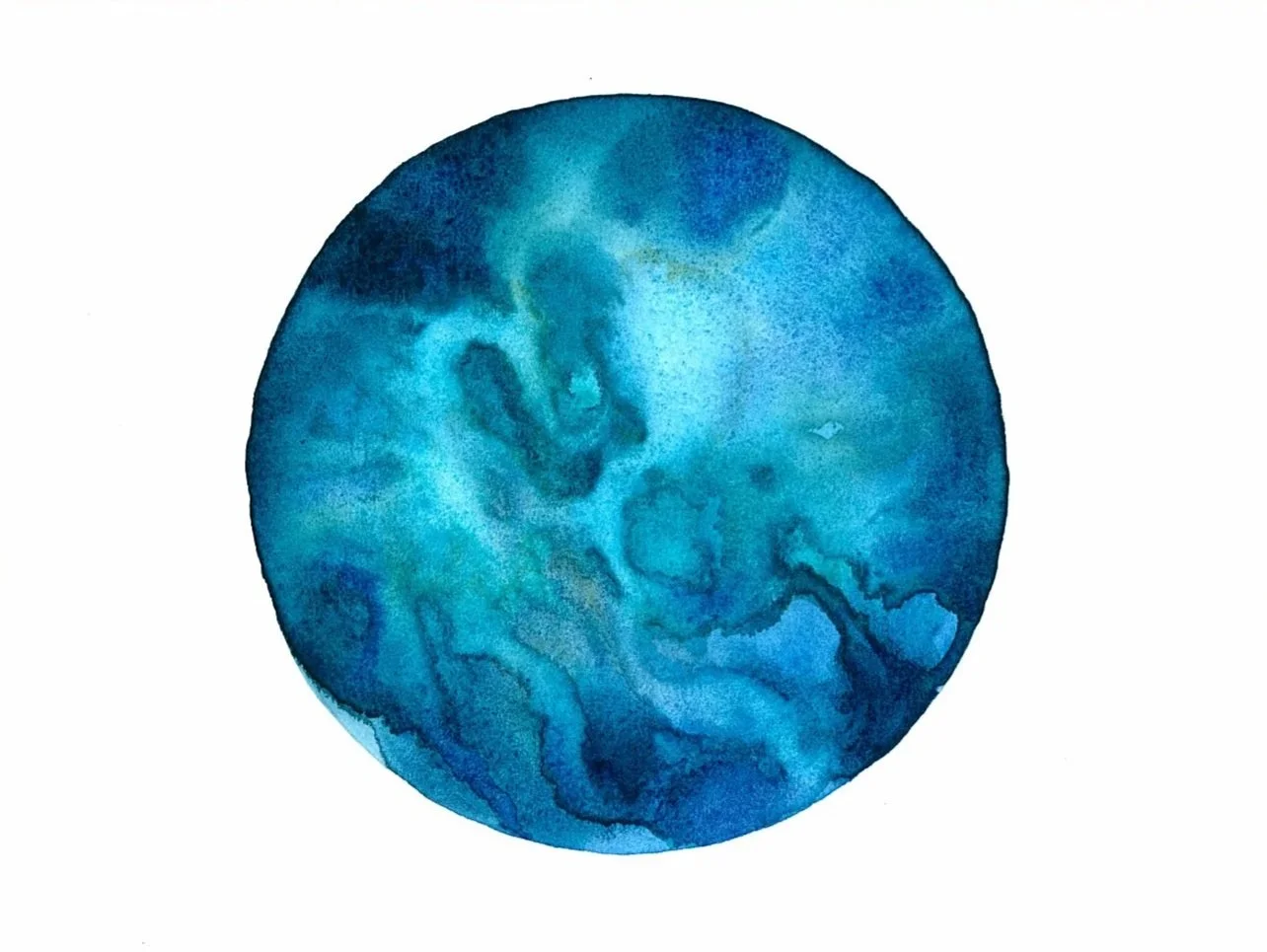 Countercurrents: The Pacific, II - Watercolor on paper, 2026 - 9x9" - $750