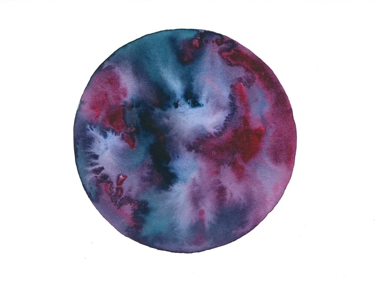 Countercurrents: The Pacific, III - Watercolor on paper, 2026 - 9x9" - $750