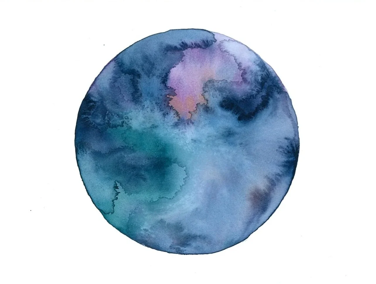 Countercurrents: The Pacific, IV - Watercolor on paper, 2026 - 9x9" - $750