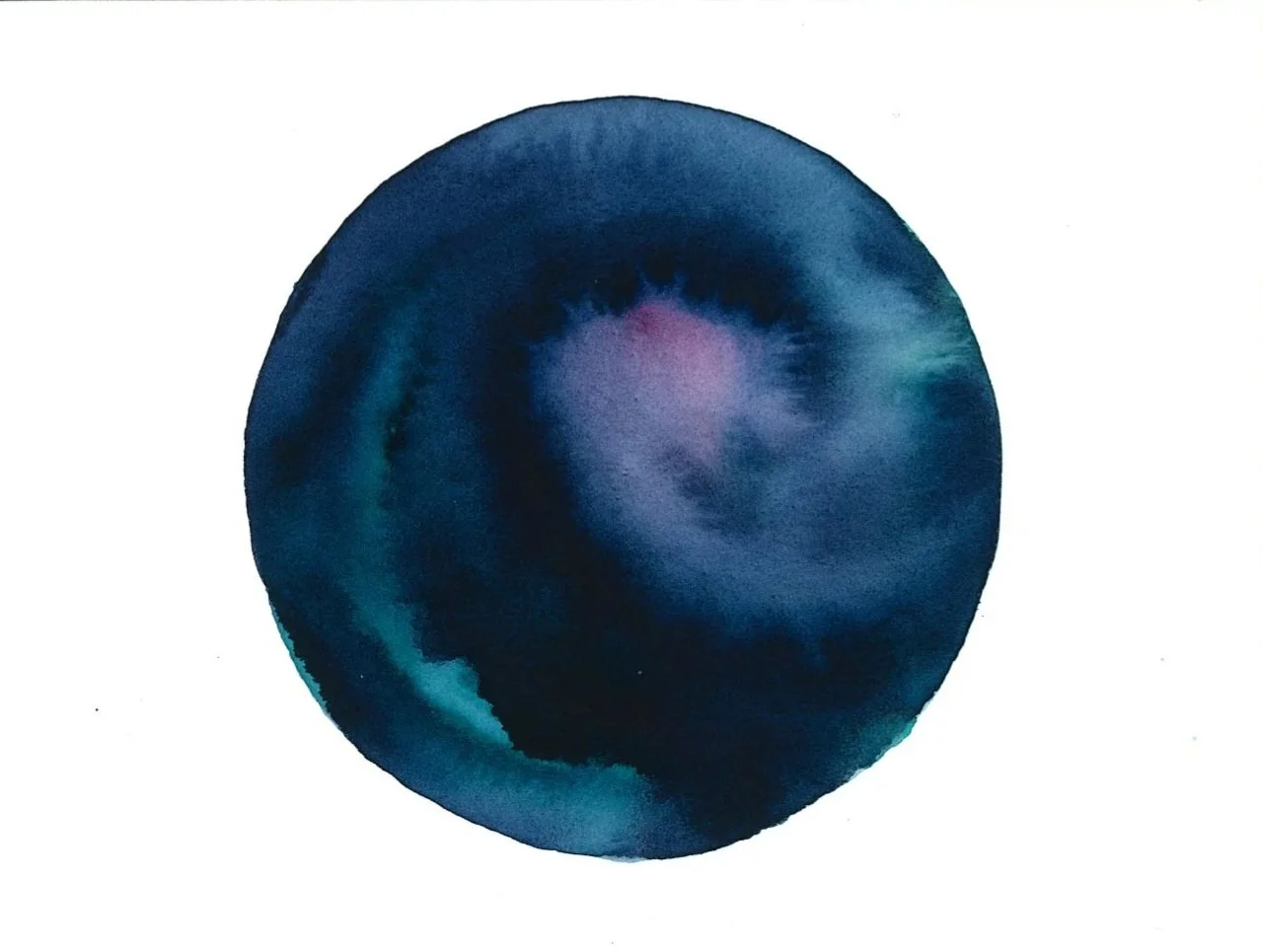 Countercurrents: The Pacific, V - Watercolor on paper, 2026 - 9x9" - $750