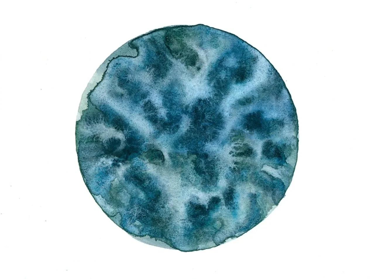 Countercurrents: The Pacific, VI - Watercolor on paper, 2026 - 9x9" - $750