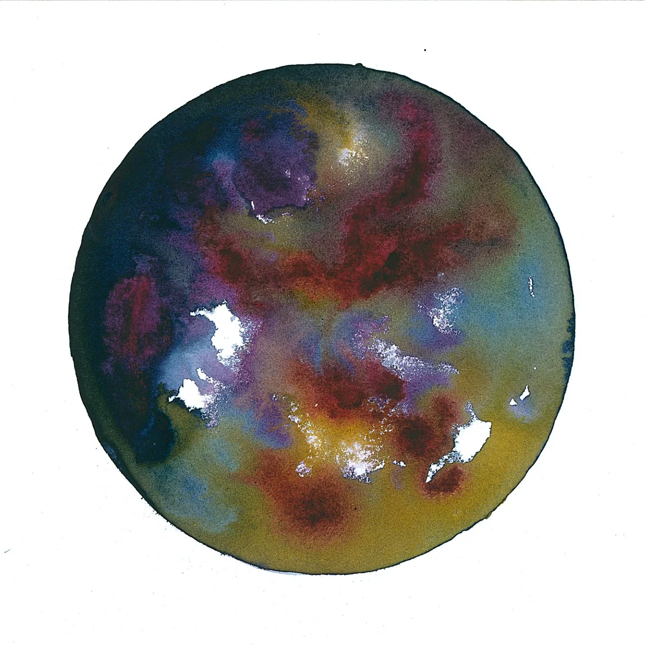 Rifts, II - Watercolor on paper, 2026 - 9x9" - $750