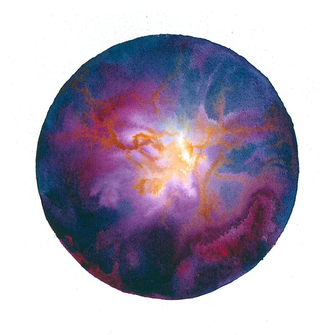 Rifts, I - Watercolor on paper, 2026 - 9x9" - $750