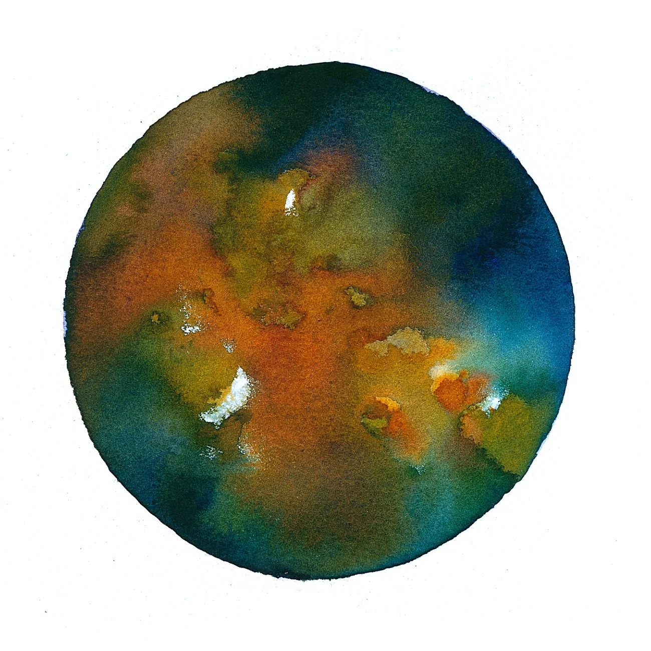 Rifts, III - Watercolor on paper, 2026 - 9x9" - $750