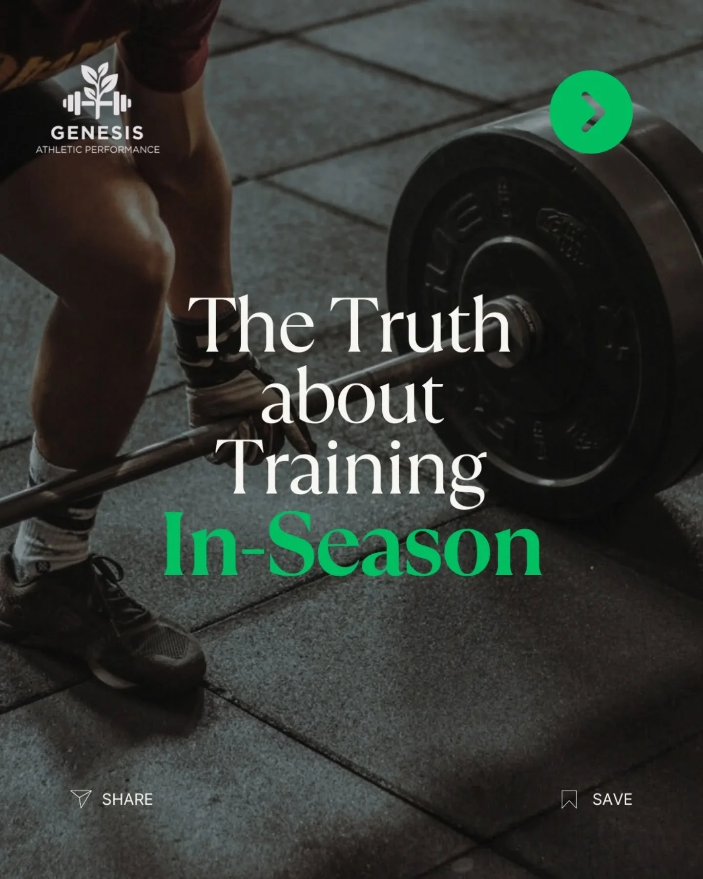 Your in-season program is the KEY to sustained performance! 🏆 We'd love to help you plan a 1-2x per week in-season program to keep you at the top of your game all season long. 

Shoot us a message or click the link to get started! 
https://www.genes