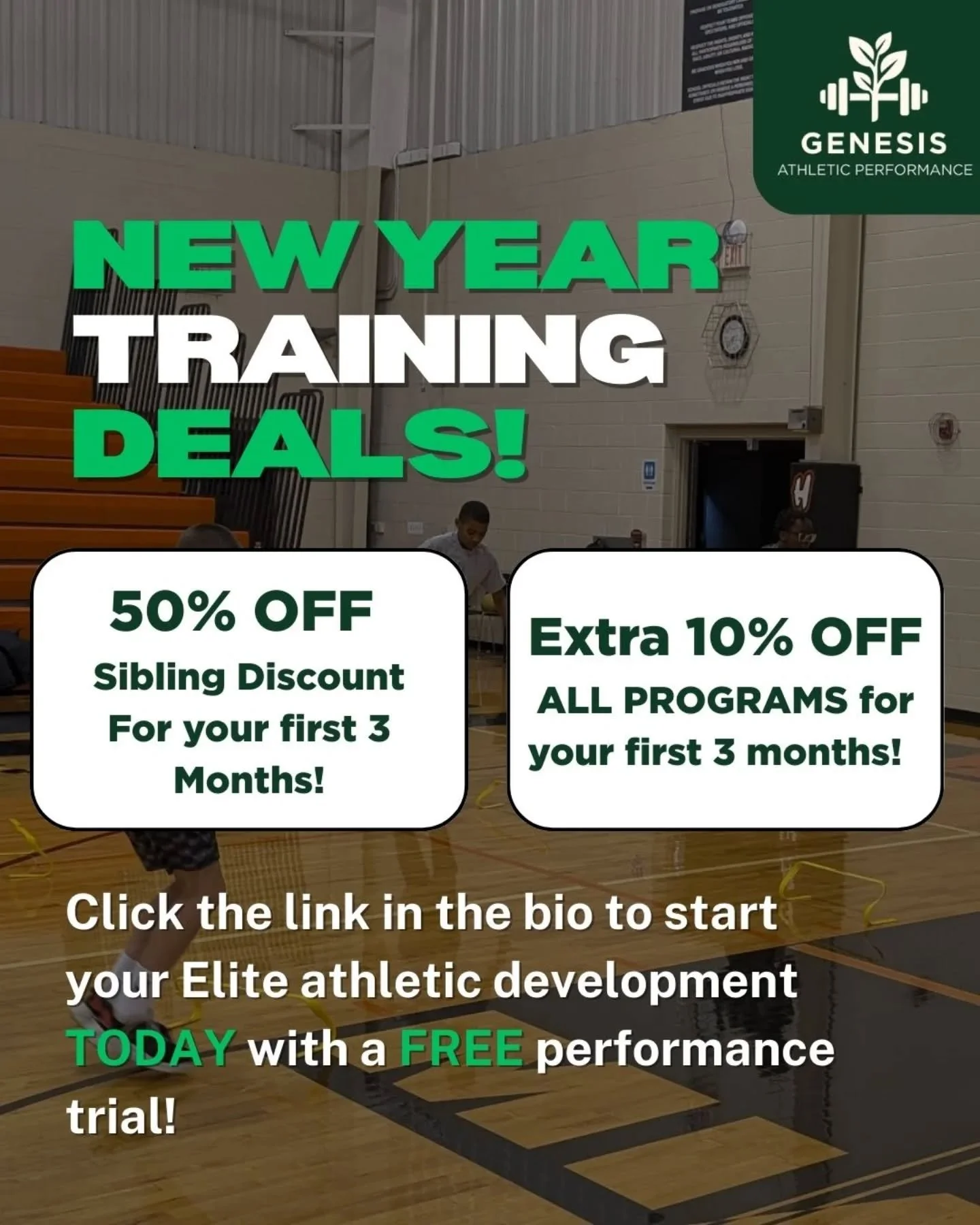 Develop ELITE athleticism in 2026💥

✅ 50% Sibling Discount 
✅ Extra 10% off 

Send us a DM or click the link in the bio to start your journey with a FREE performance trial!