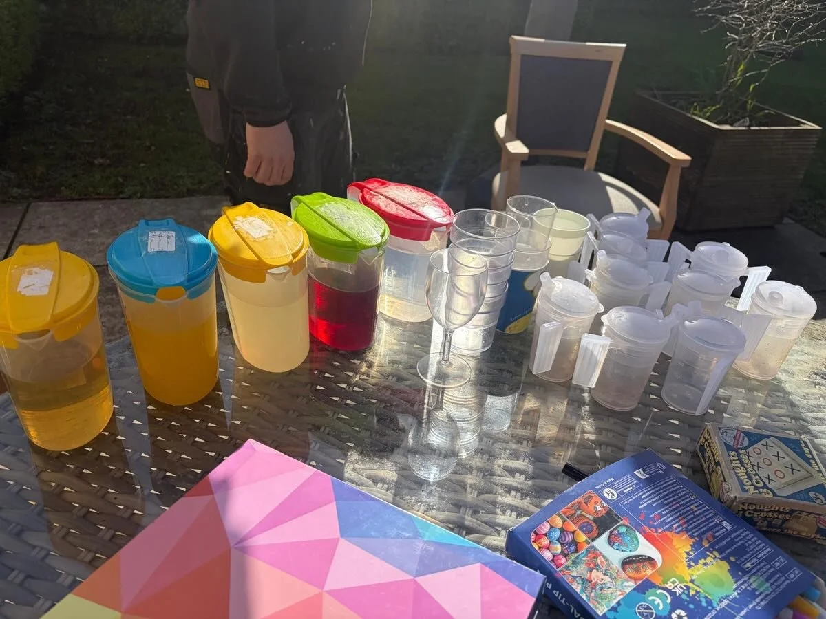 We made most of the sunshine and took activities outside this afternoon with lots of different juices and ice lolly&rsquo;s #hydrationandnutritionweek2026