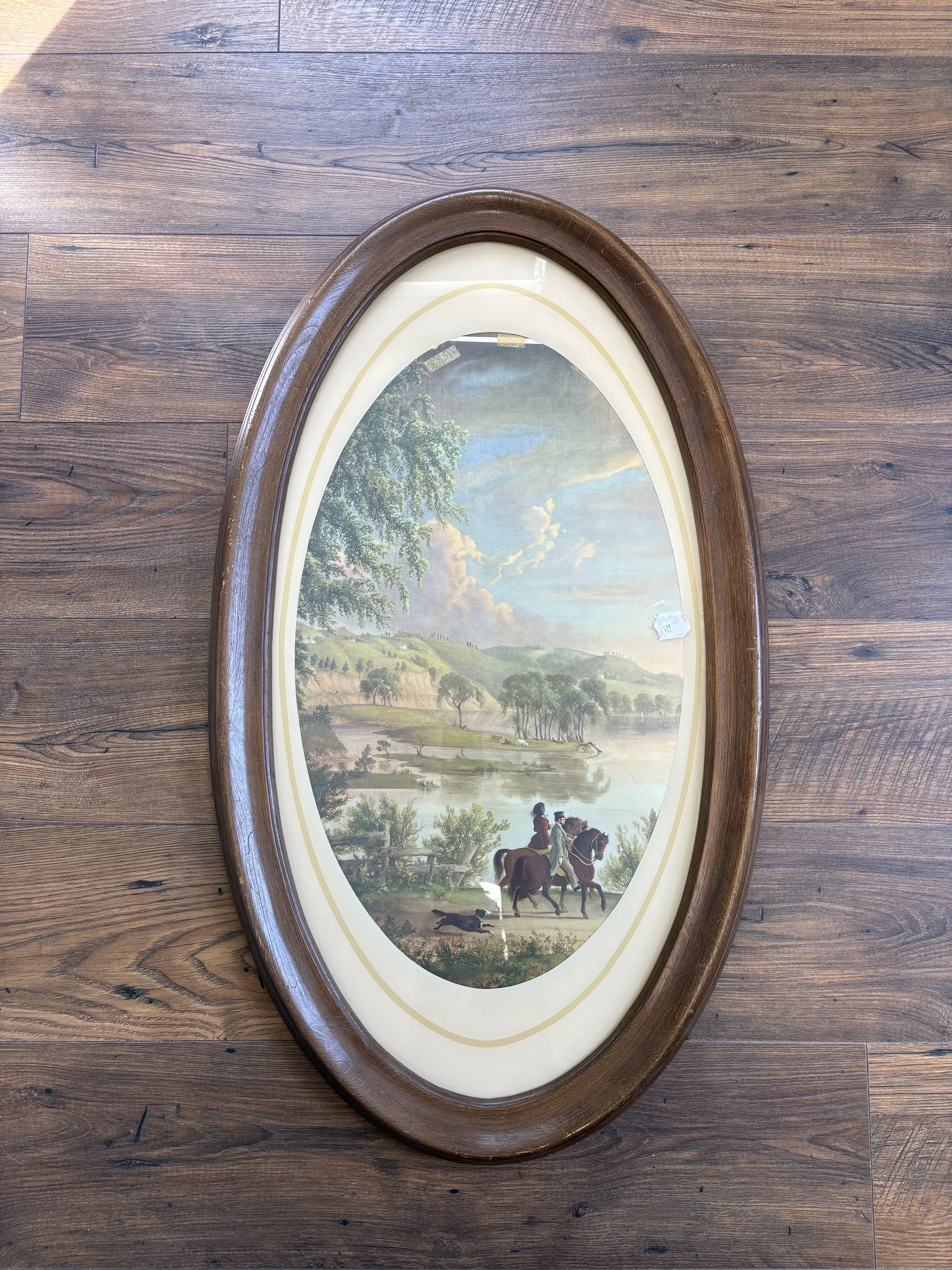 31.5”x16” wood oblong oval frame