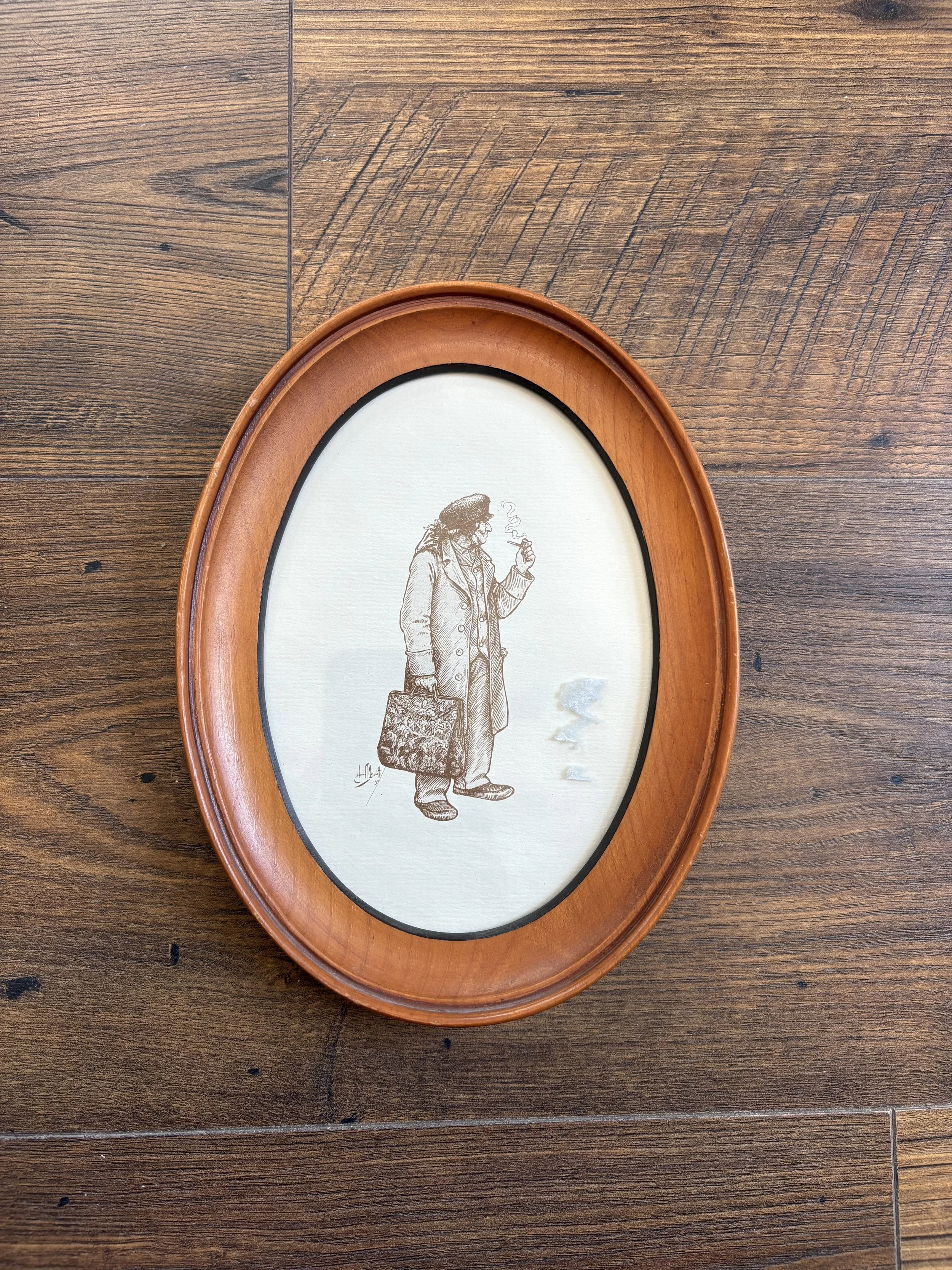 5”x7” wood oval frame