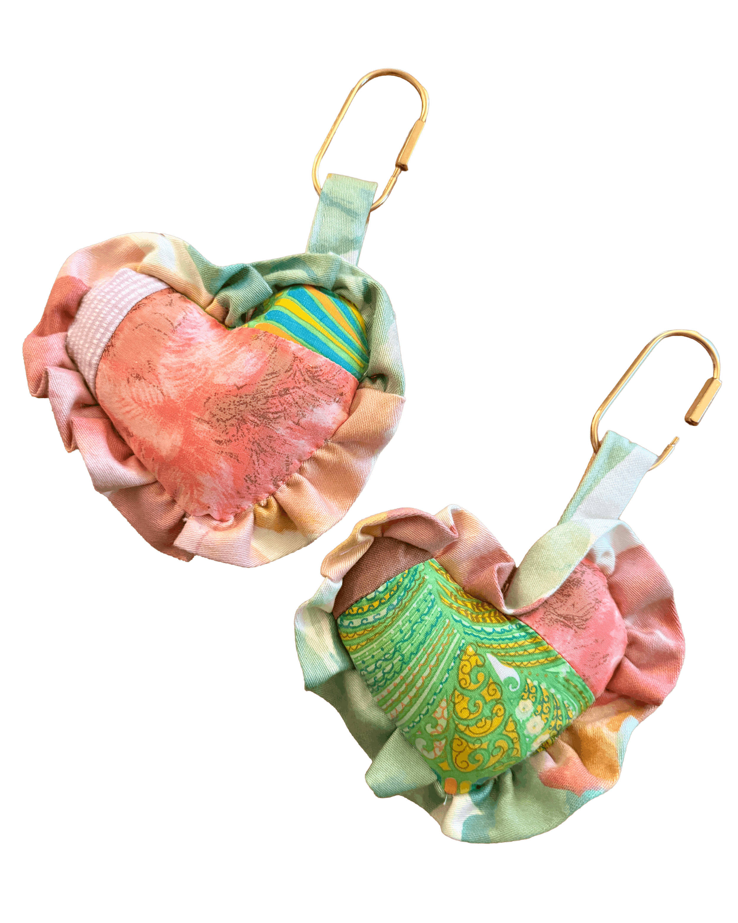 Heart Bag Charm - Pastel Ruffles