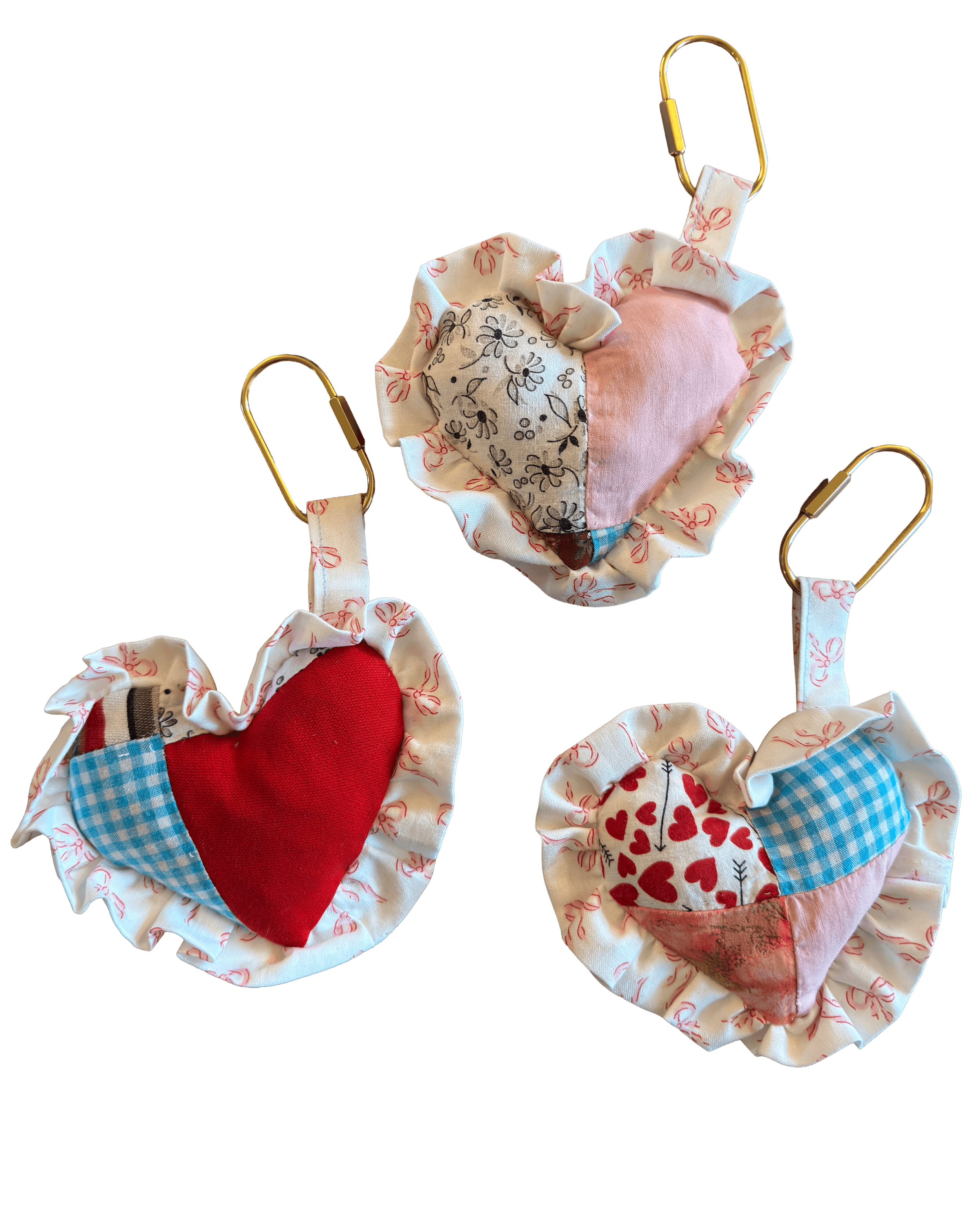 Heart Bag Charm - Bow Ruffles