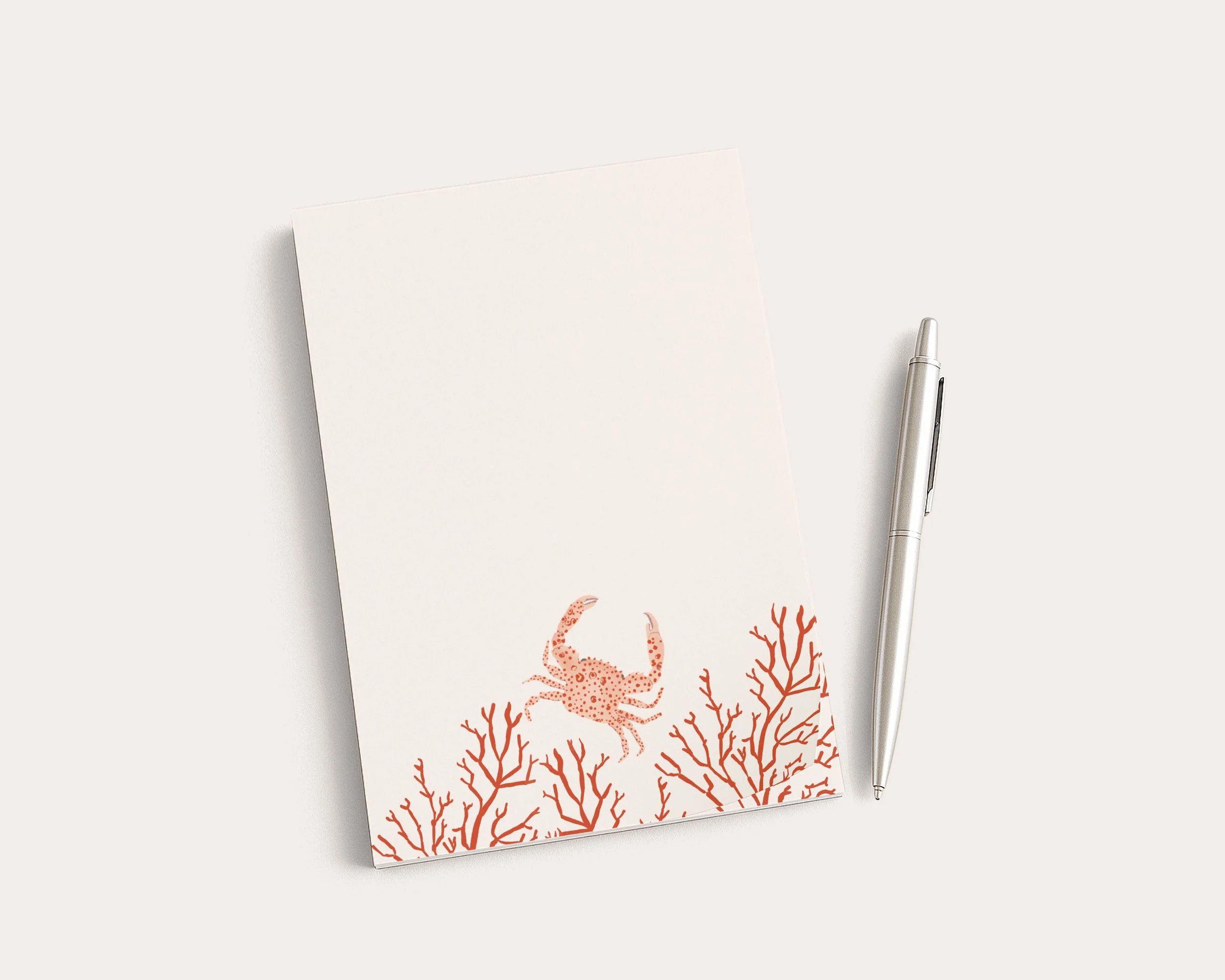 Coral Crab Notepad