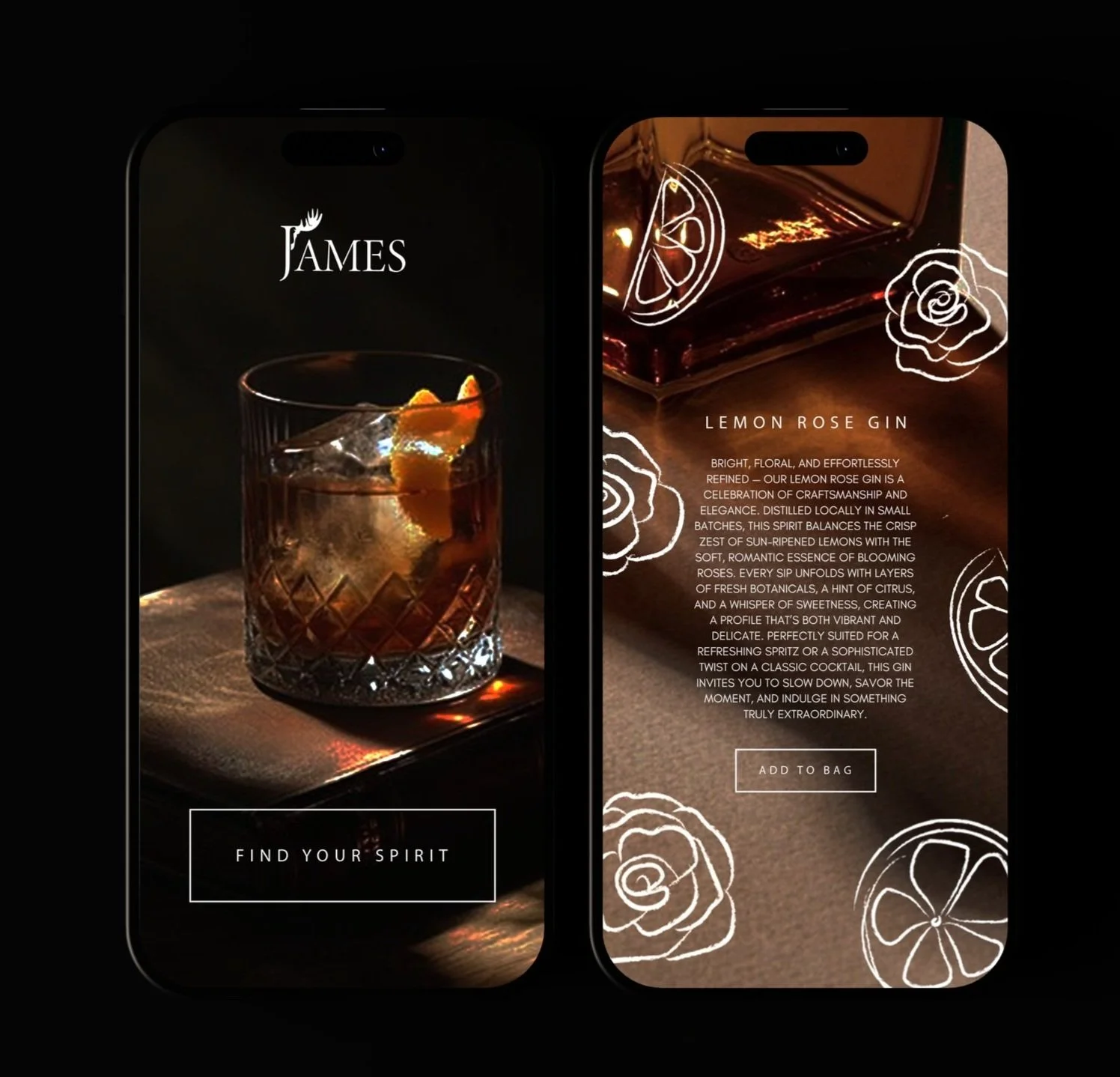 Custom website design for a distillery—optimized for engagement and user retention with a seamless, user-friendly experience. Designed to showcase craft spirits while encouraging exploration and interaction.