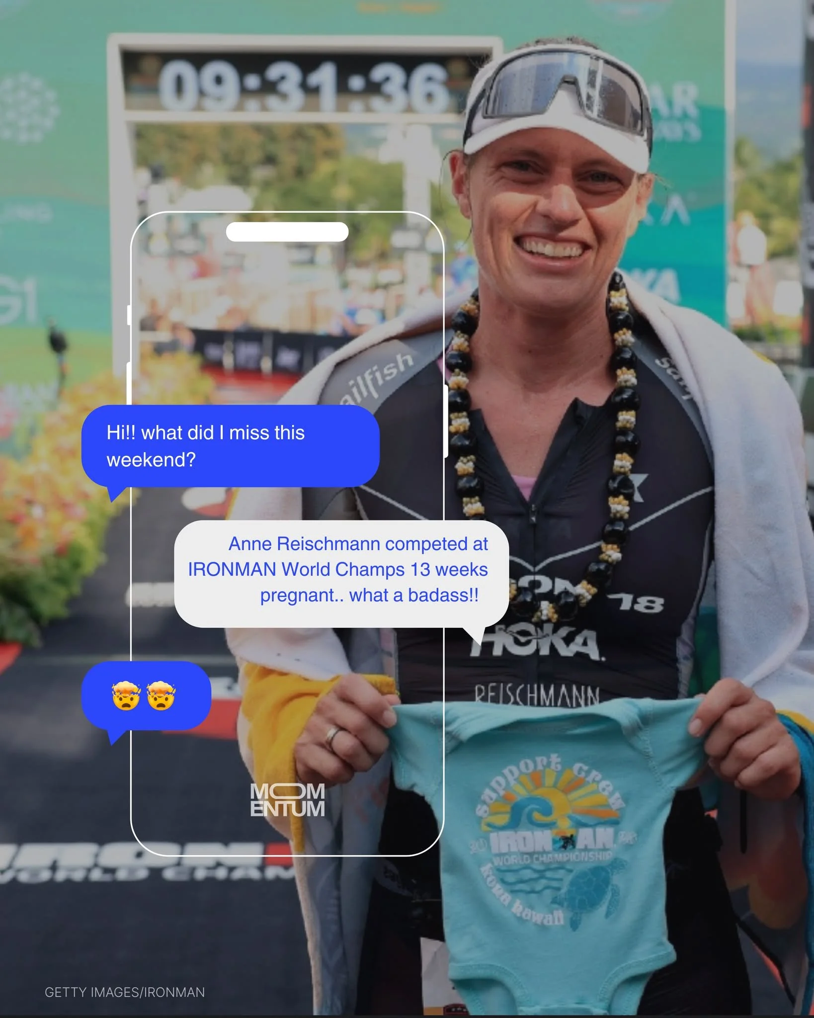 ICYMI: This past weekend, the IRONMAN World Championships took place,  and Germany&rsquo;s Anne Reischmann competed 13 weeks pregnant! 🤯

Ranked in the world&rsquo;s top 30, Anne found out she was pregnant just four weeks before the start. When she 
