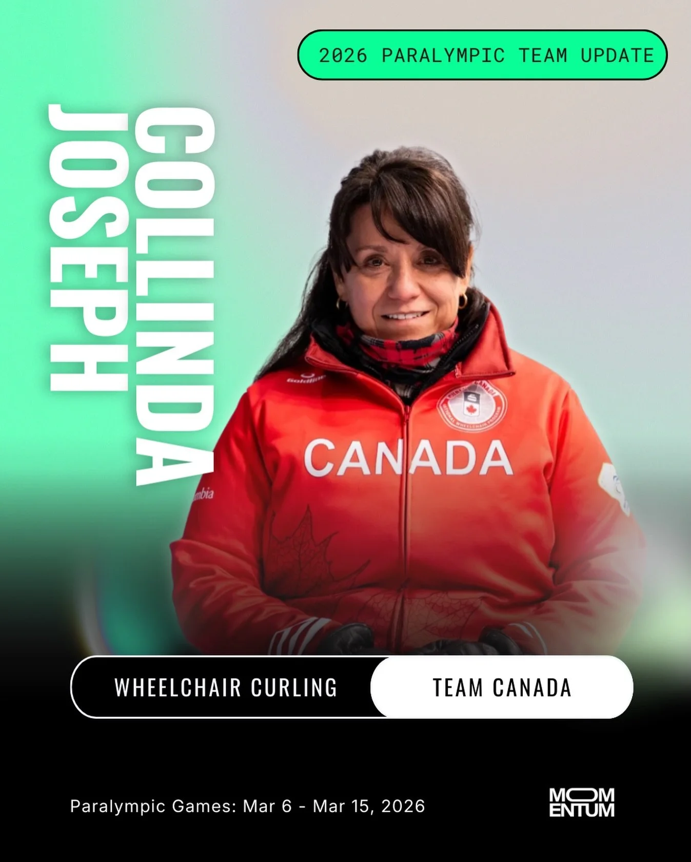 🚨 BIG NEWS! 🚨

Collinda Joseph is heading back to the Paralympics&hellip; and as an athlete mom! ❤️&zwj;🔥🇨🇦

A veteran of Canada&rsquo;s wheelchair curling team, Collinda has competed at four World Championships (2019, 2020, 2021, 2025) and help