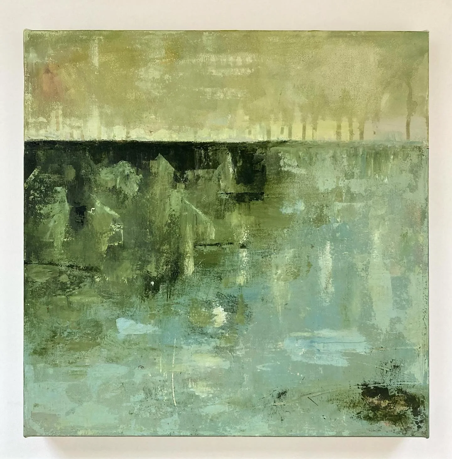 Playing with contrast, tone and shape on this 16x16 panel, as yet untitled.  Also preparing to move a lot of art over to Port Hope early next week, for my The View From Here exhibit, which begins a week today at the @northumberlandartsgallery.  I&rsq