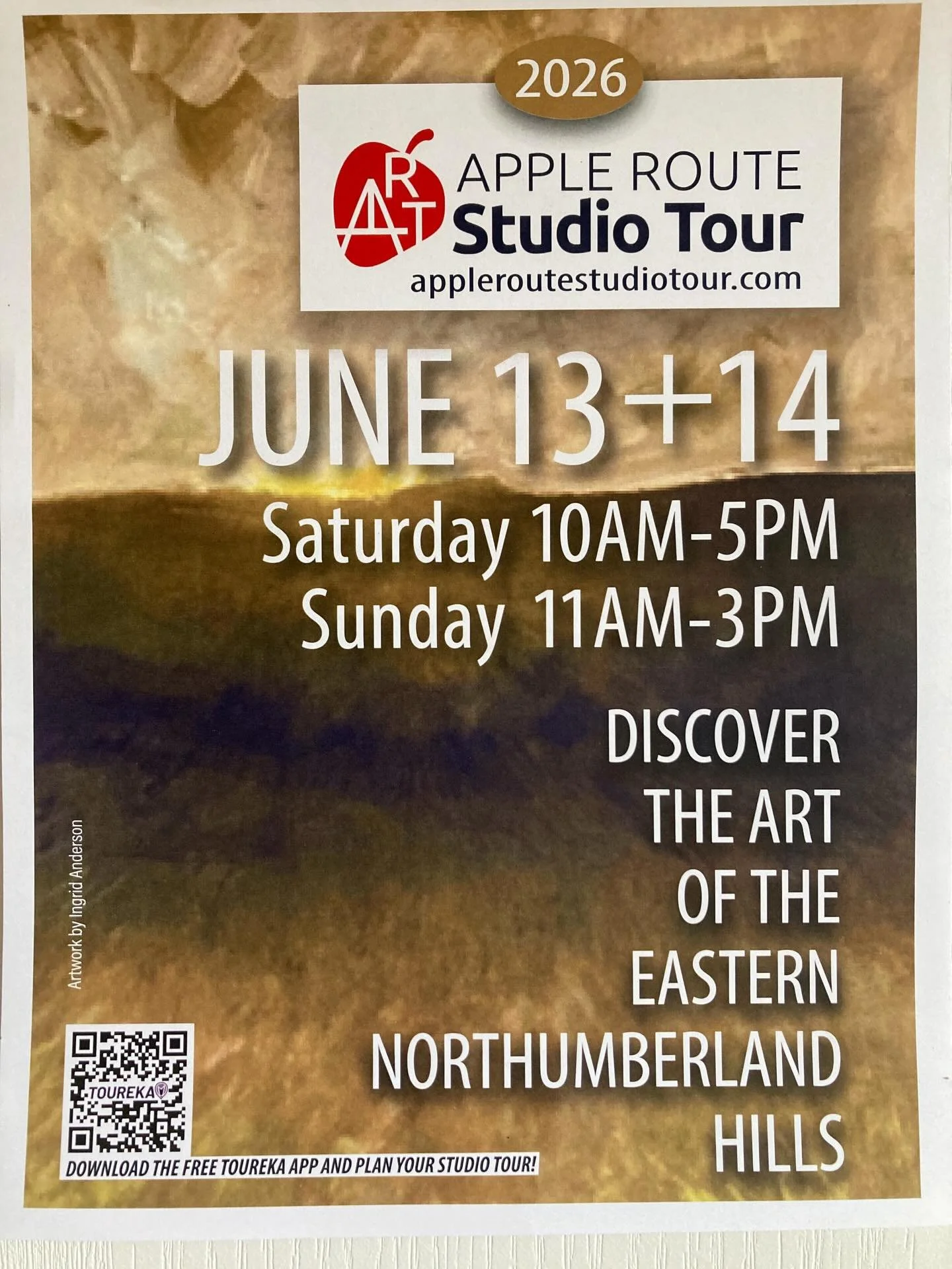 Honoured to have had Sunrise as the featured art for this year&rsquo;s @appleroutestudios tour.  Load in is happening today, show is Saturday and Sunday.  See the poster for other details 😉. Sunrise and I (plus 20 additional paintings) will be at St