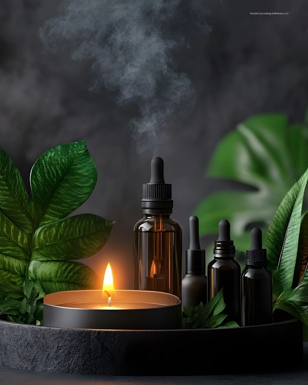 Candle at therapist office during Brainspotting Intensive