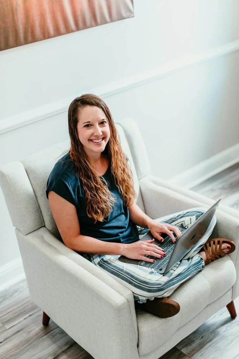 Becca Morris, Counselor and Reiki Master, smiling at the camera and feeling excited to help clients on their healing journey in Augusta, GA.