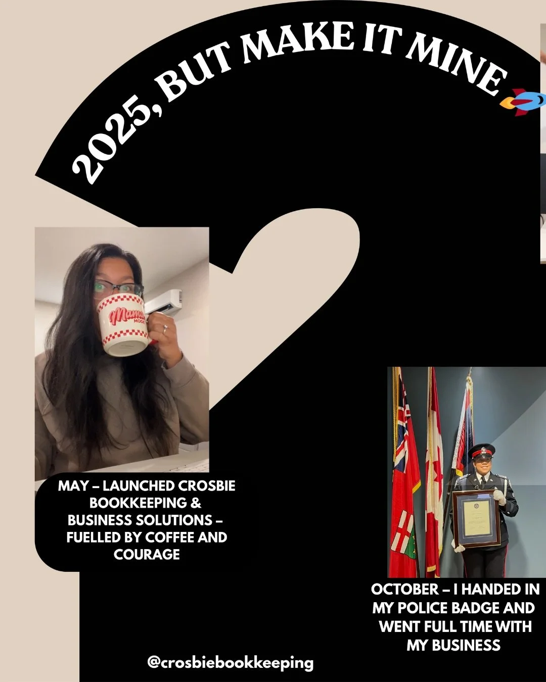 ✨ 2025, but I made it mine 🚀
This year I handed in my badge, took a leap of faith, and went full-time with my bookkeeping business. Since May, I&rsquo;ve helped amazing business owners with monthly bookkeeping, graphic design, and business coaching&