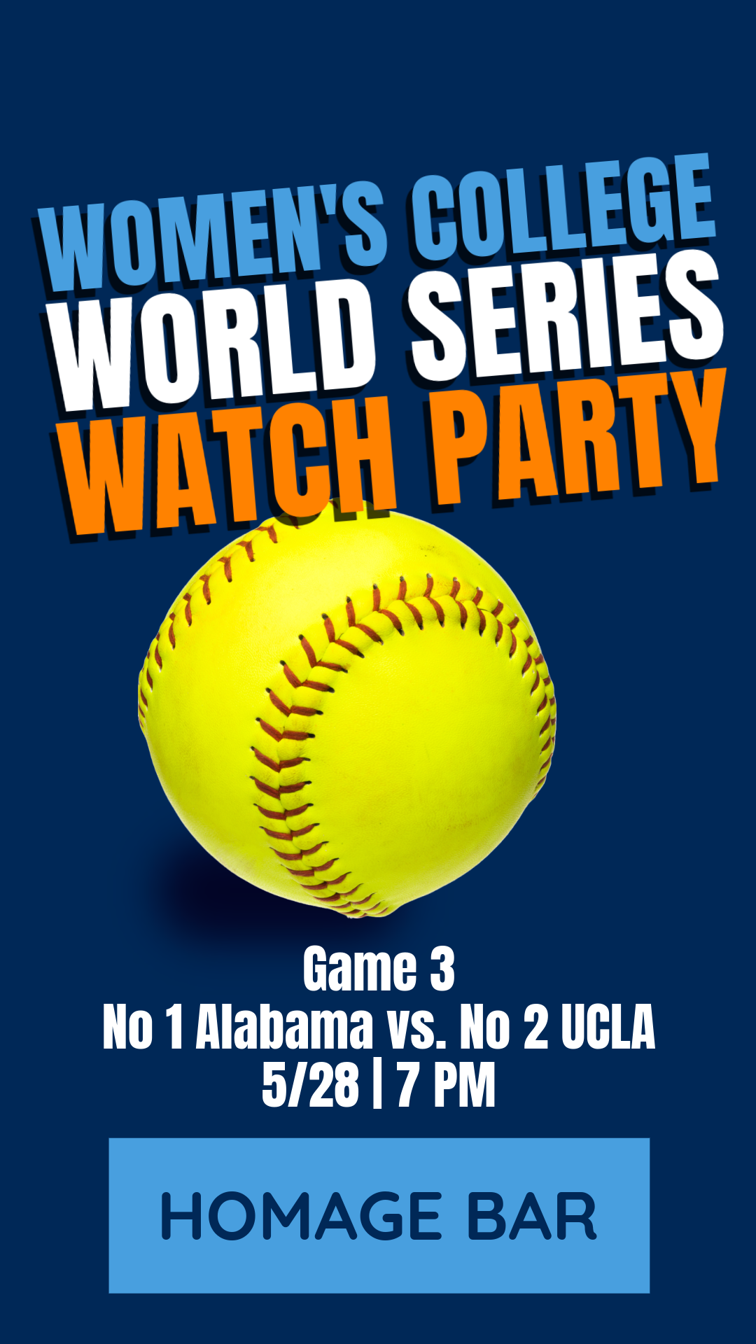 2026 Women’s College World Series Watch Party: Alabama vs. UCLA 🥎