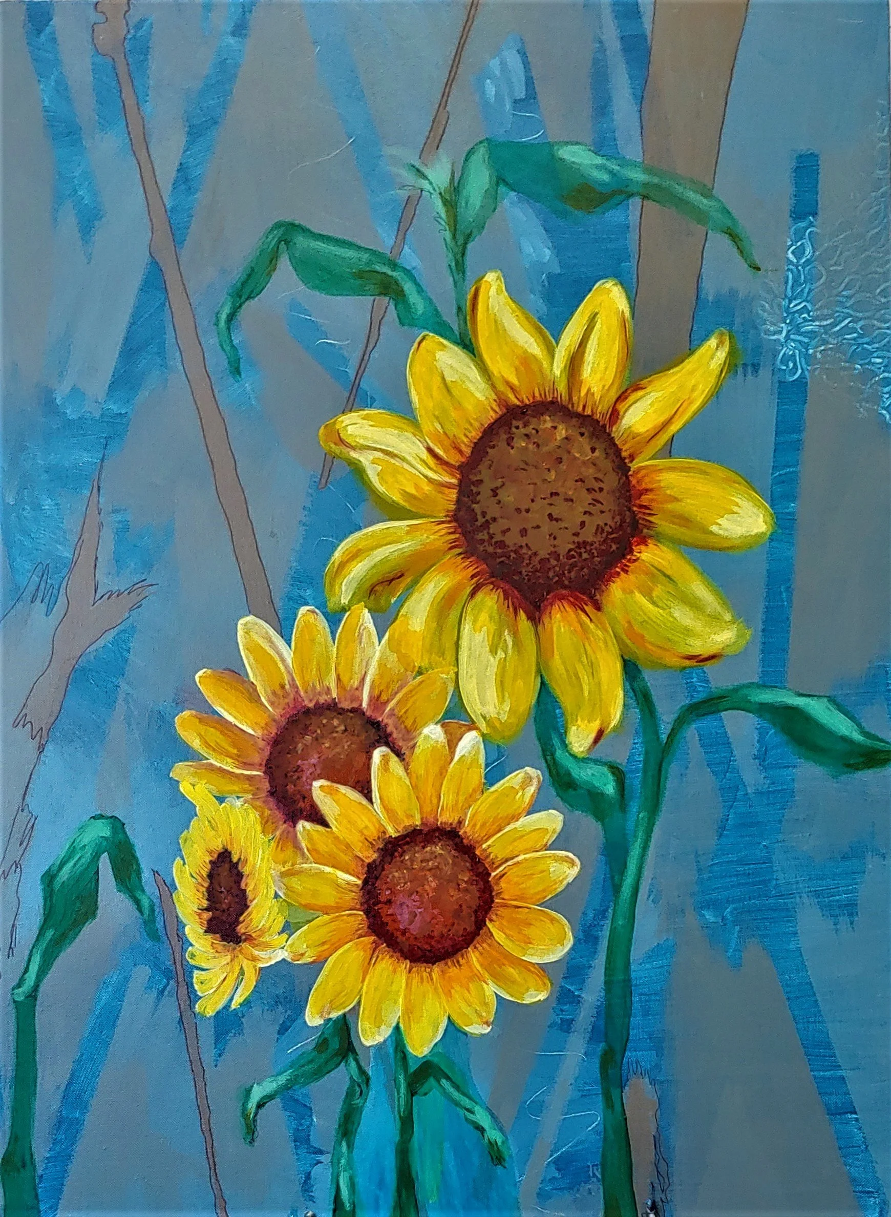 Sunflowers with Blue Sky