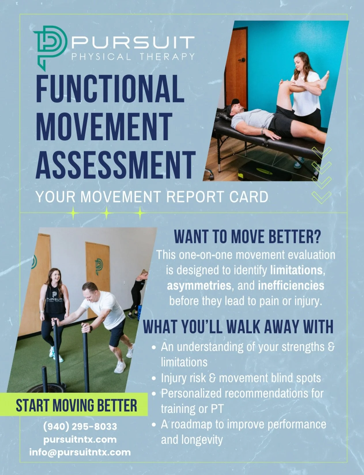 Your annual check-in shouldn&rsquo;t just be with your doctor&mdash;your movement deserves one too. 🏃&zwj;♀️🏋️&zwj;♂️

A yearly Functional Movement Assessment helps you understand how your body is actually moving, so your training works for you, no