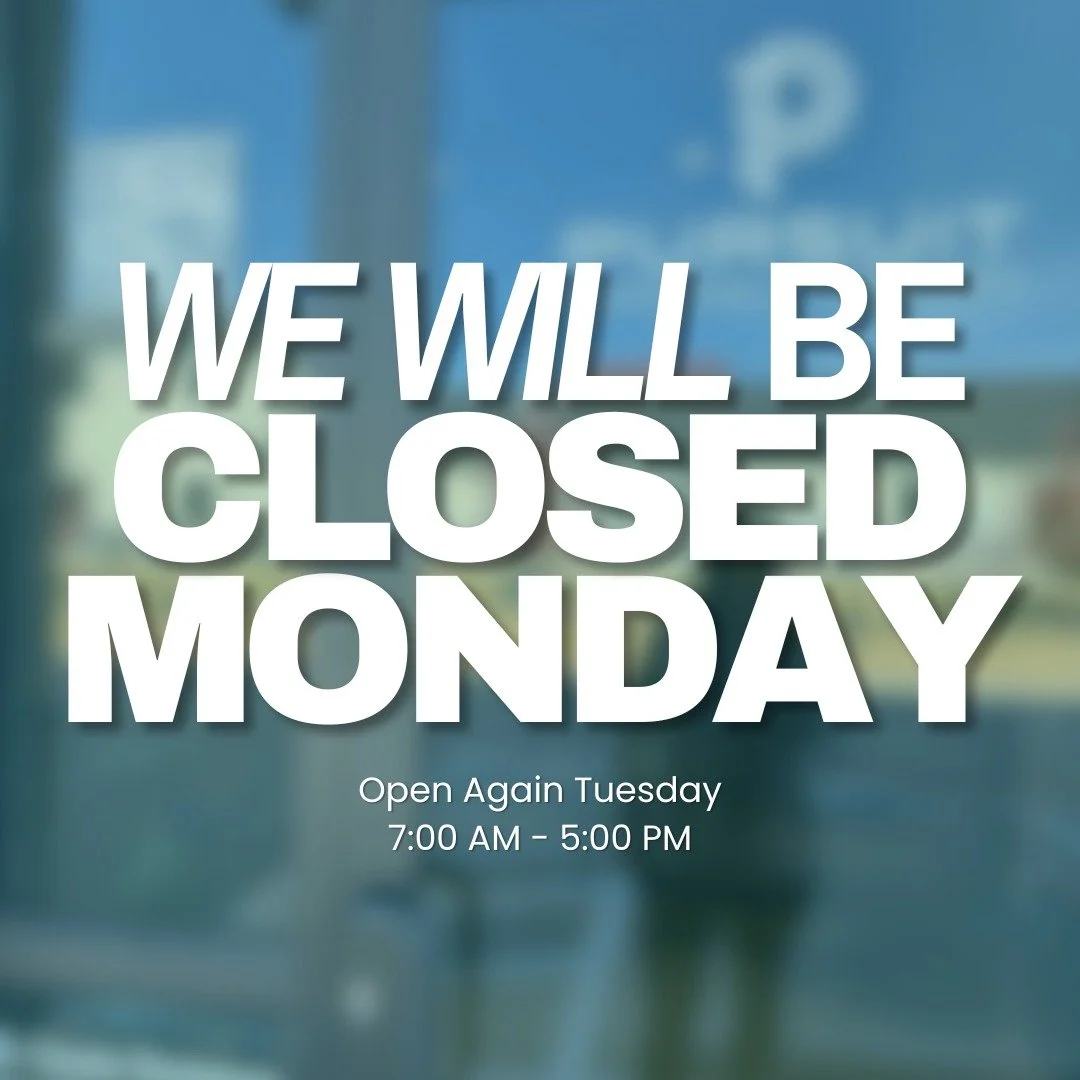 Due to weather, we will be closed on Monday, January 26, 2026.

If you have an appointment scheduled, we'll be reaching out to you directly to get your appointment re-booked for later this week. 

Stay safe and warm! 🥶