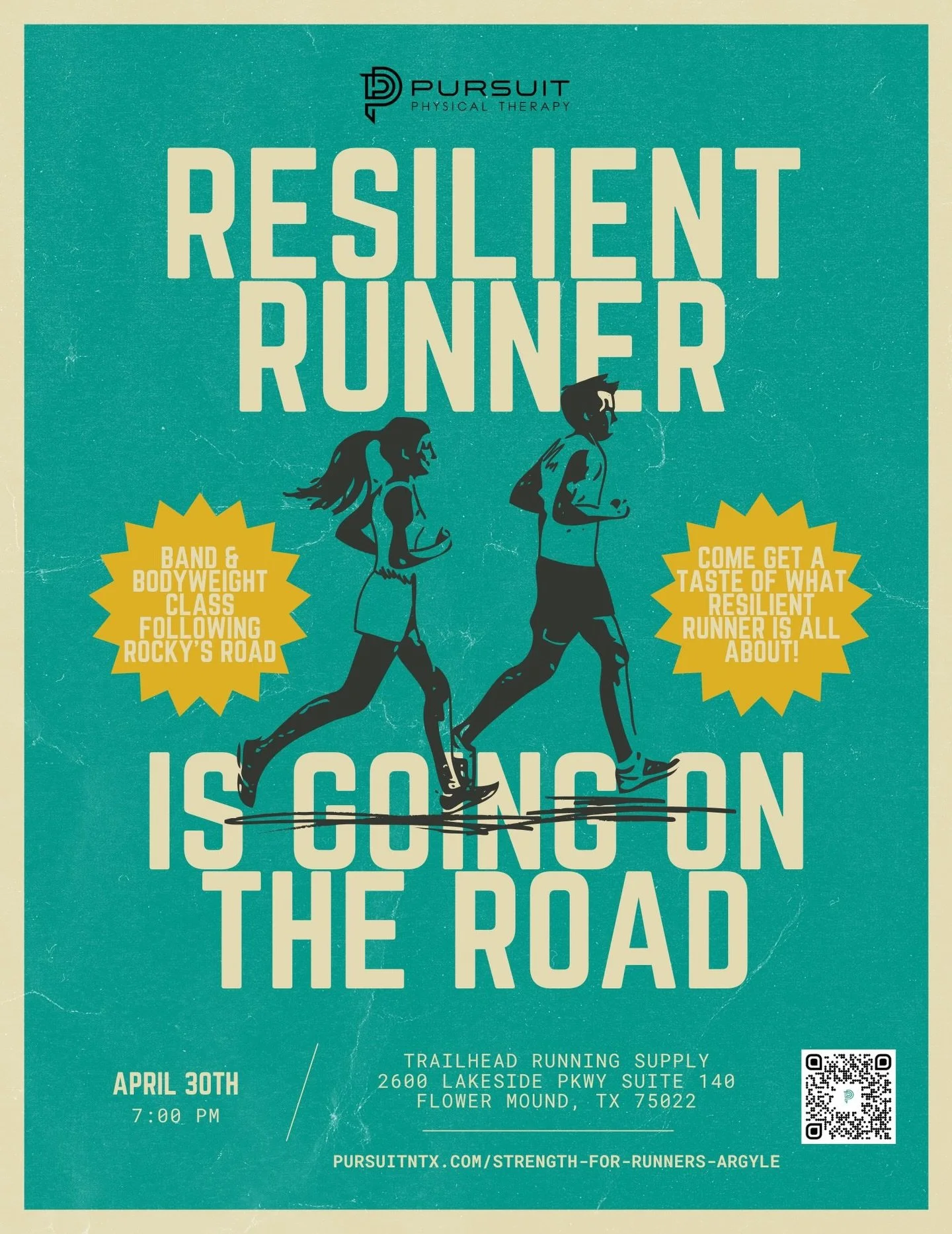 Resilient Runner is hitting the road.

If you&rsquo;ve been wanting to run stronger, stay consistent, and avoid the nagging injuries that slow you down&hellip; this is your starting point.

Join us April 30th at 7 PM for a free taste of what Resilien
