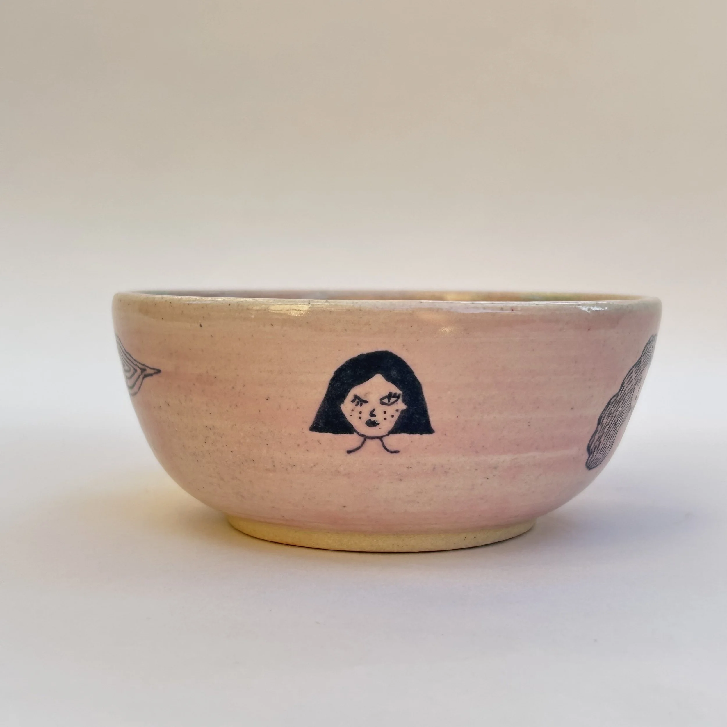 pink bowl