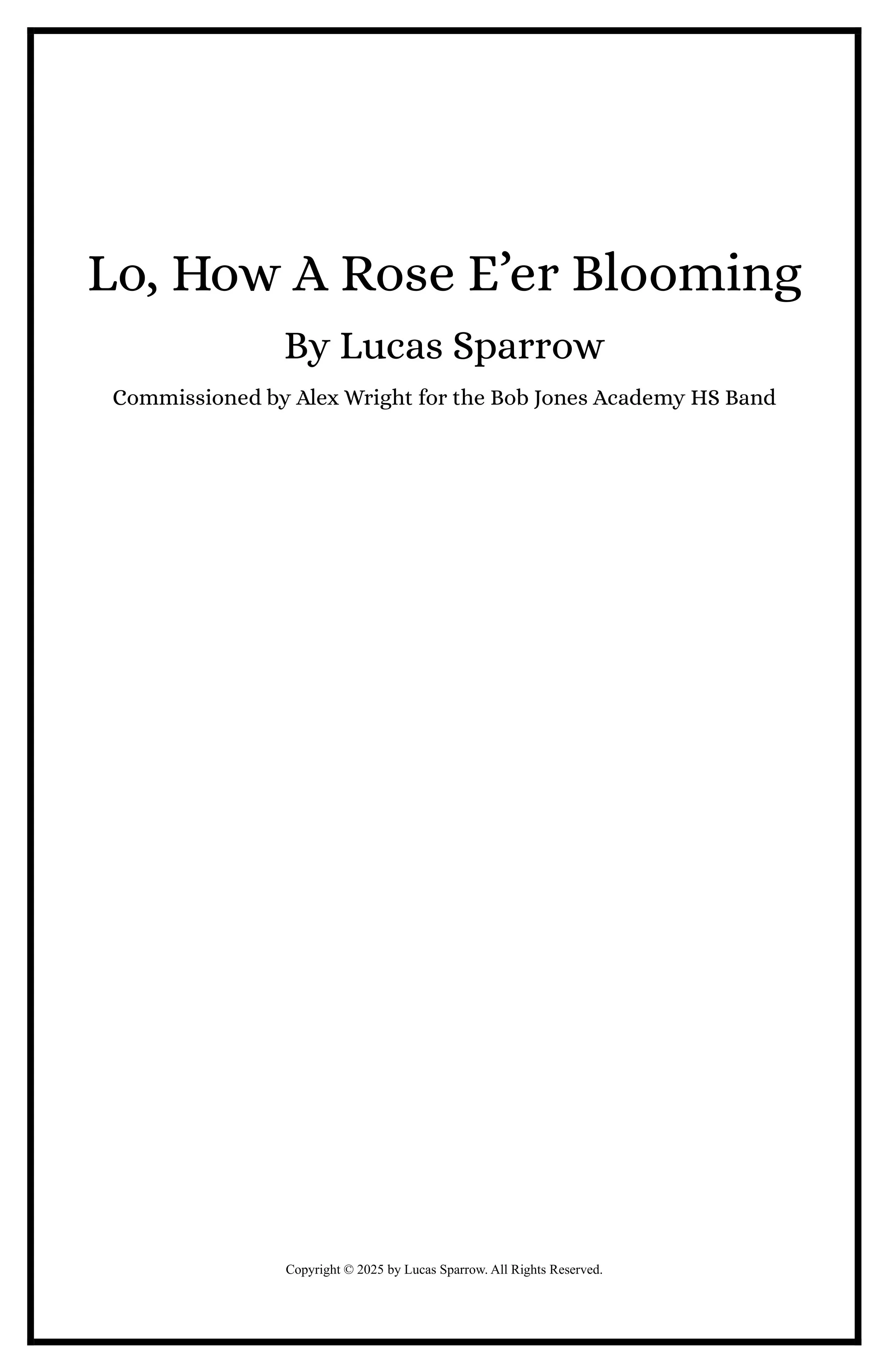Lo, How A Rose E'er Blooming