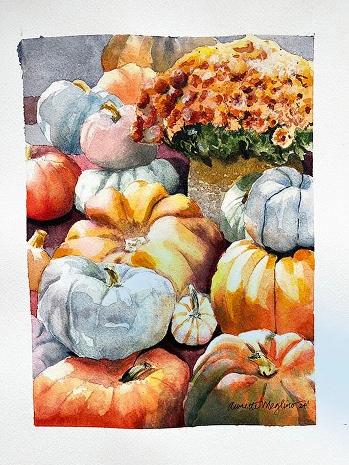 🎃 Pumpkins, pets, and a few Halloween reminders!
I painted this little pumpkin piece to celebrate the season, but as a pet portrait artist (and wife to a veterinarian), I can&rsquo;t help but think to keep our furry friends safe, too.
👻 keep candy 