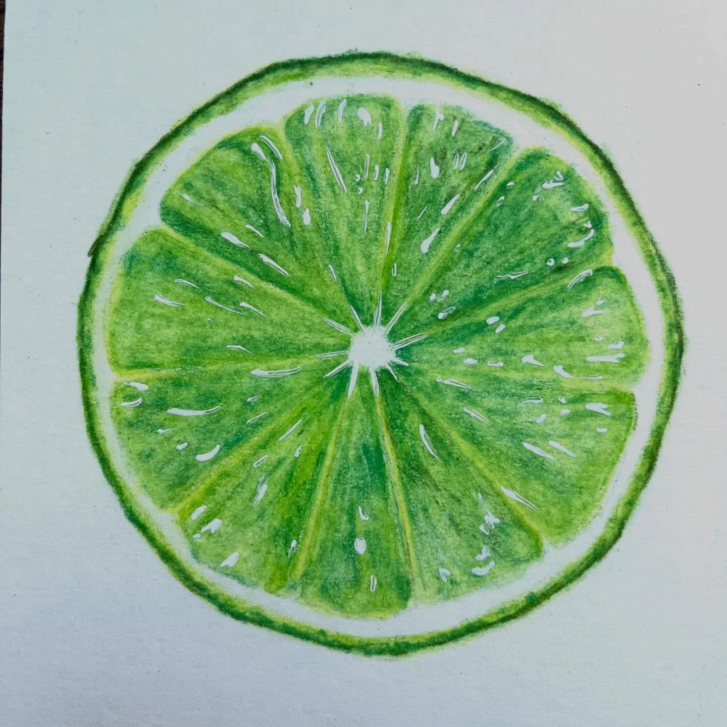 This little lime started as a class demo; just a warm-up, no pressure, no plan to finish it.
But I kept going, getting lost in the tiny details and subtle greens.

A good reminder that not every piece has to be a masterpiece.
Some are just for fun 🍋